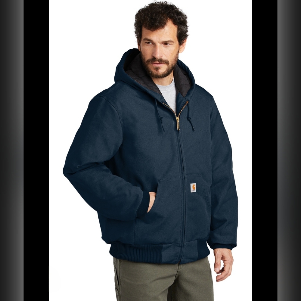 Carhartt "Duck Active Jacket" Quilted Flannel Lined Coat Navy | Men's Size 3XL